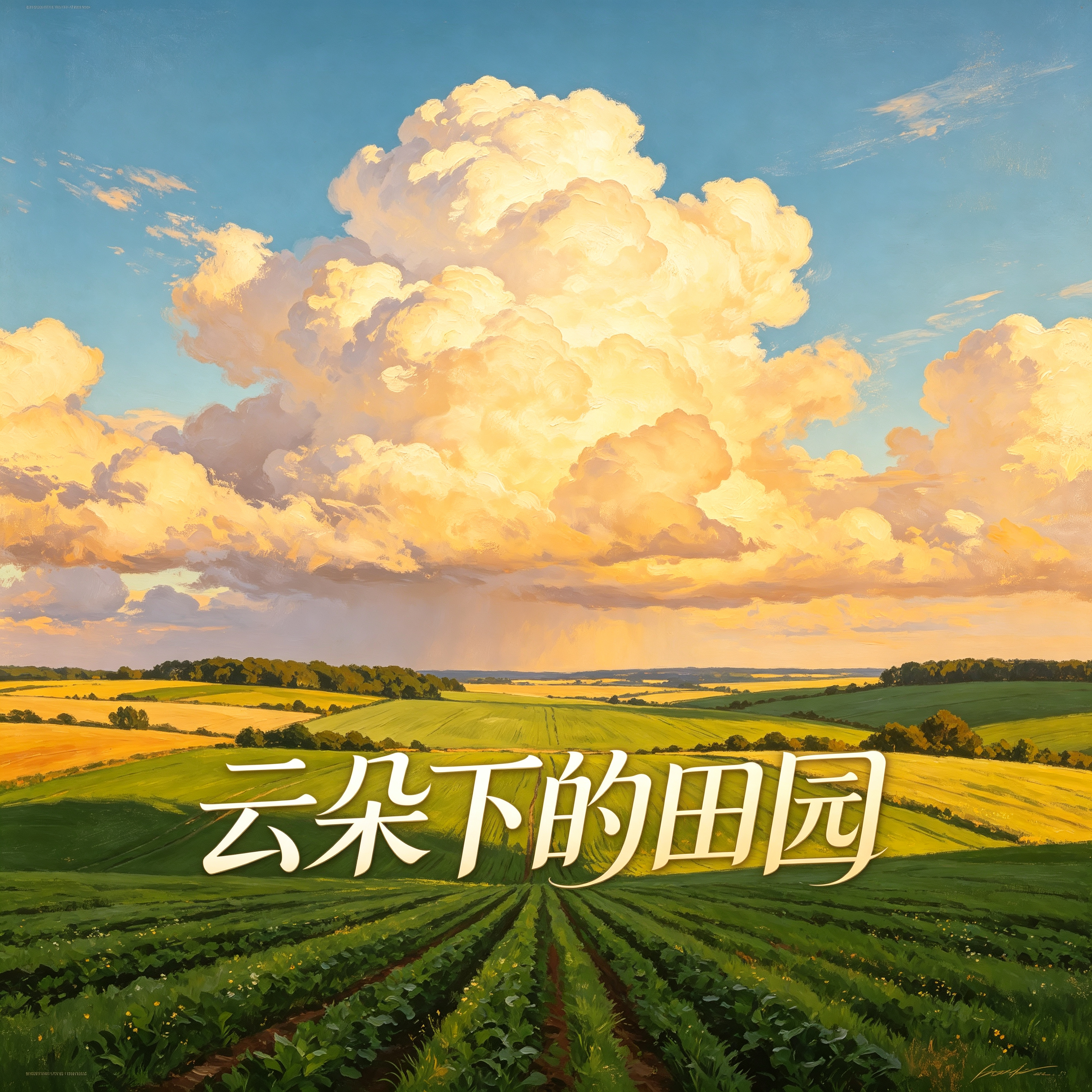 云朵下的田园