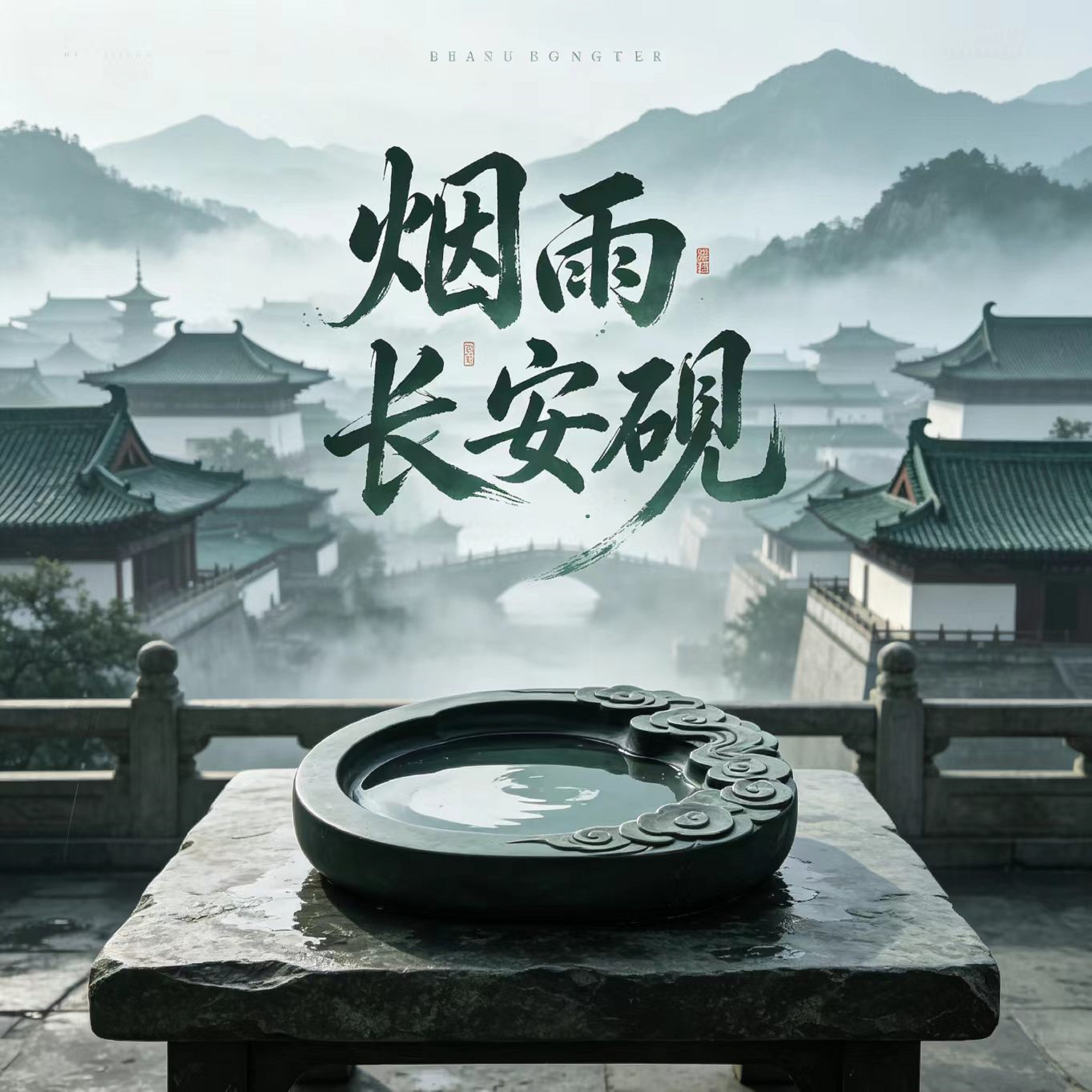 烟雨长安砚